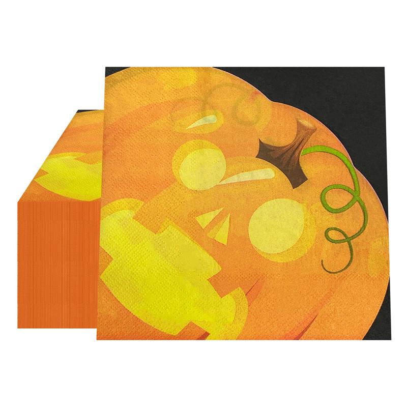 20pcs Funny Pumpkin Disposable Paper Napkins Home Table Dinner Tableware Party Decoration