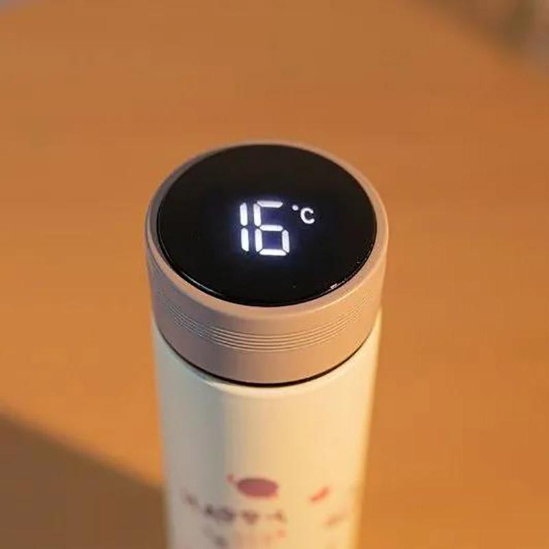 Temperature Measuring Mug, Cute Couple, Stainless Steel Water Cup, Large Capacity Tea Cup, High-end Business Men and Women