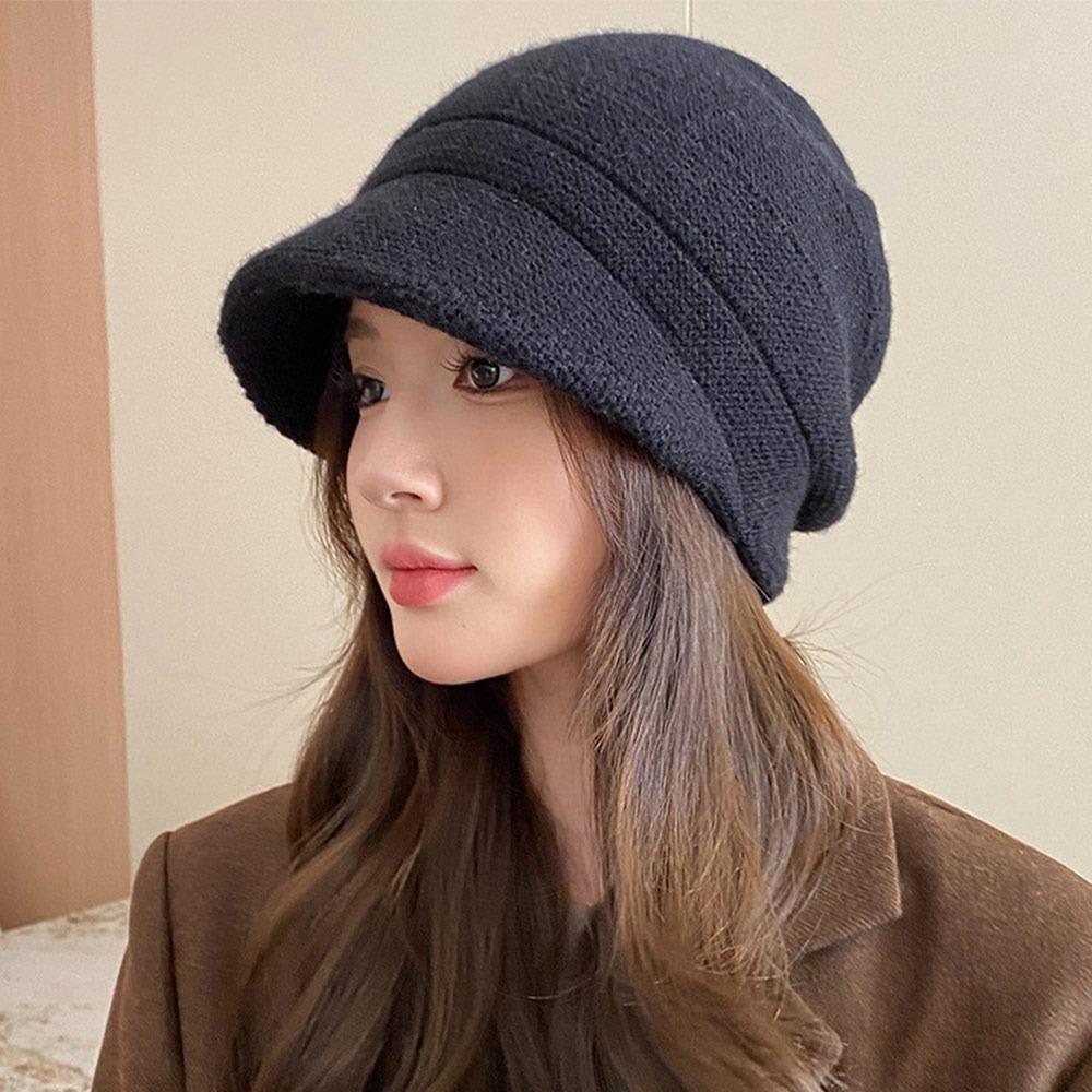 

Warm Design Knitted Earflap Hat Solid Color Cycling Earmuff Caps Women s Beanies Winter Warm