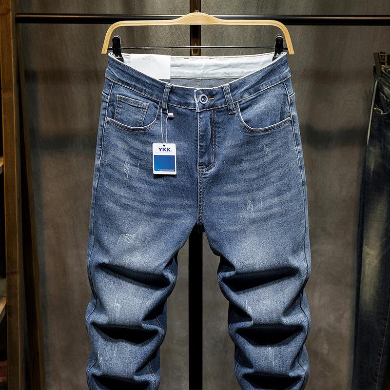 2023 Spring/Summer Men's High Elastic Slim Fit Harem Jeans - Trendy Plus Size.