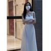 Summer 2025 Women's White French Tea Break Suspender Dress
