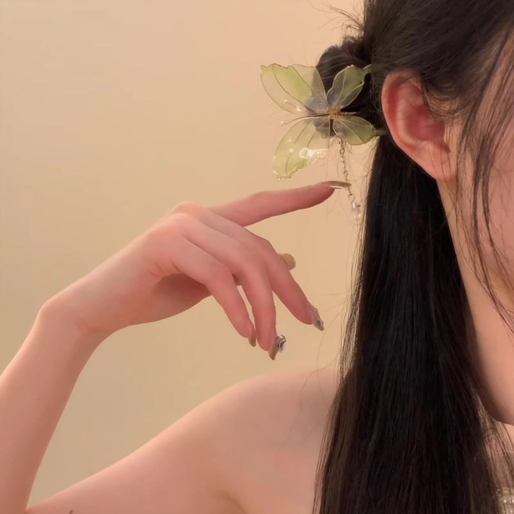 Glitter Butterfly Filigree Hair Stick Buyao for Girls Ancient Chinese Hairpin Traditional Hanbiuk Decorative Cosplay