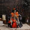 Halloween Figurines Skeleton Pumpkin Figurine Halloween Realistic Skull Ornament For Bookshelves Porch Living Room Entryway