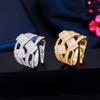 Atmospheric Personality Diamond-Set Open Ring, Micro-Inlaid Aaa Zircon Hollow Ring Hand Jewelry