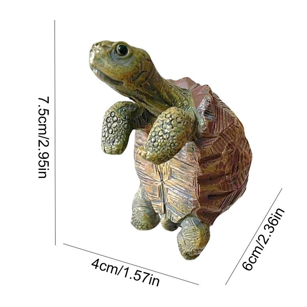Turtle Statue Climbing Turtle Figurine Plant Decorations Resin Sculpture Tortoise Statue Miniatures Outdoor Statue