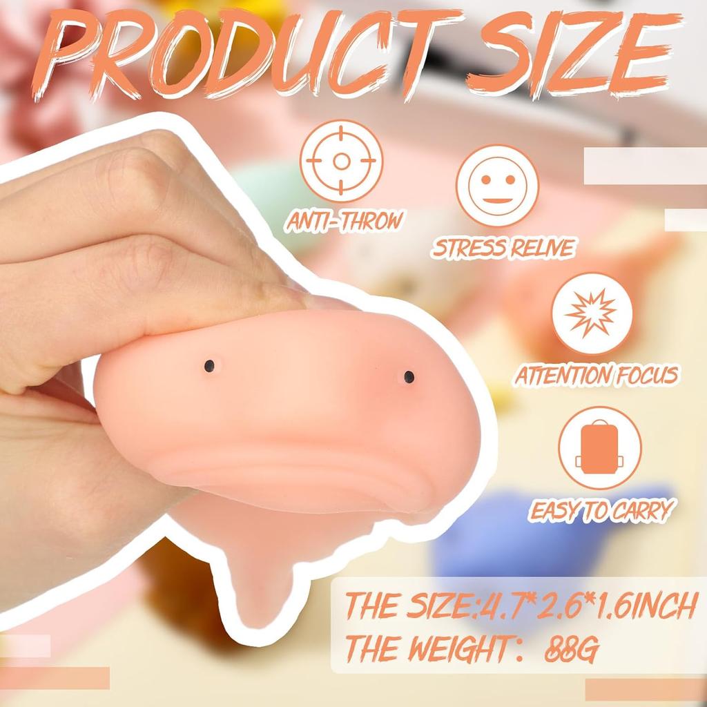 Squeeze Blobfish Toys Squishy Stress Balls Fun Animal Stress Relief Sensory Toy Fidget Toy for Kids Teens Adults Party Favors