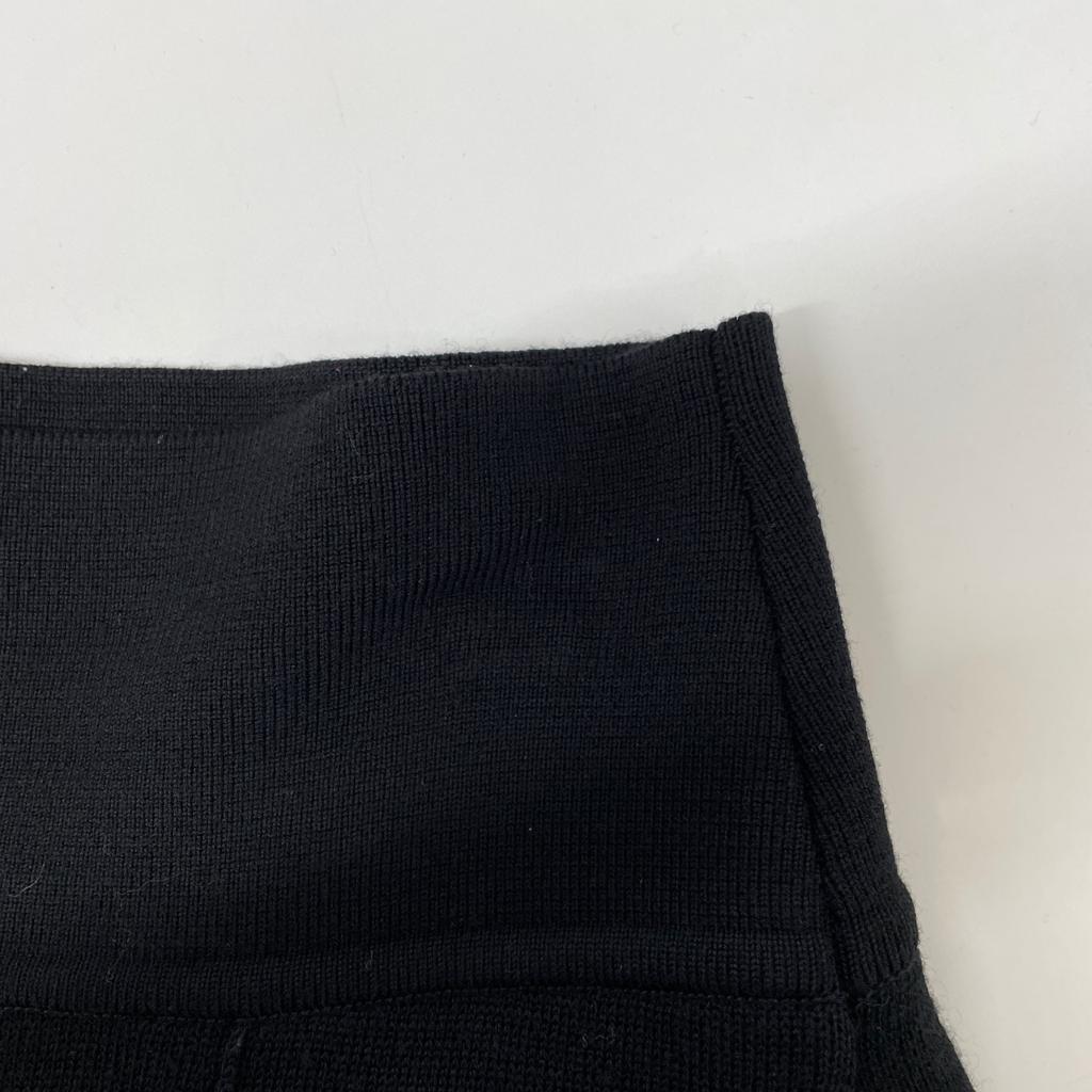 FOXEY NEW YORK 37454-MAKFI118VT Black Wool Center Press Knit Wide Pants Bottoms 40 blackUsed