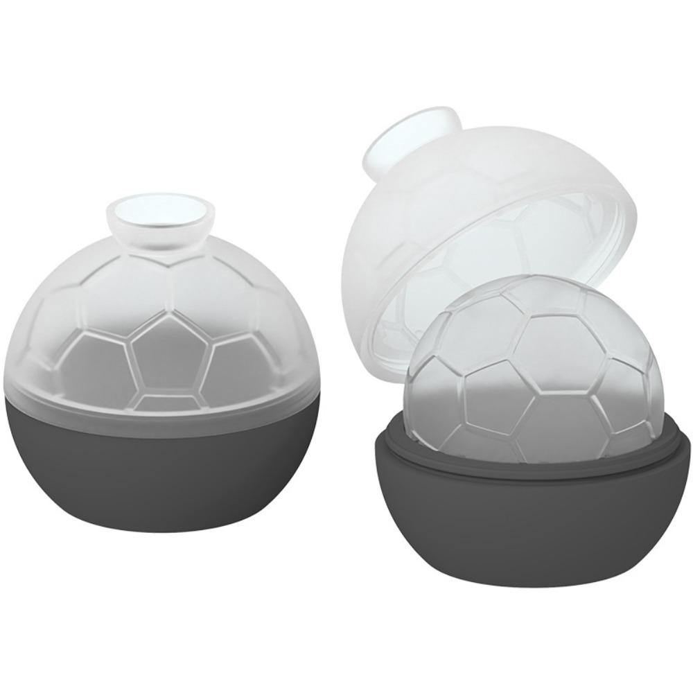 

2PCS Non-stick Football Ice Tray Dust Cover Ice Ball Maker Soccer Ice Cube Mold Cold Drink чёрный
