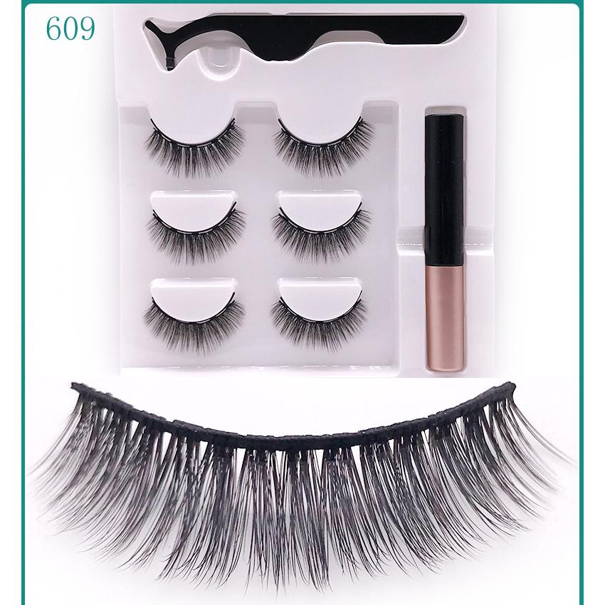 

Магнитные накладные ресницы 3 двойные косы Beauty Eye Fashion Ручная роспись водостойкая подводка для глаз 609