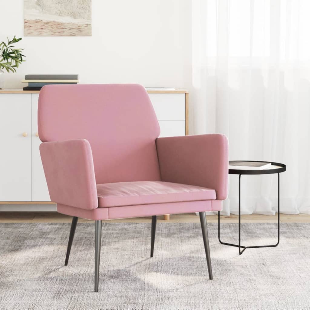 Armchair Pink 62x79x79 cm Velvet
