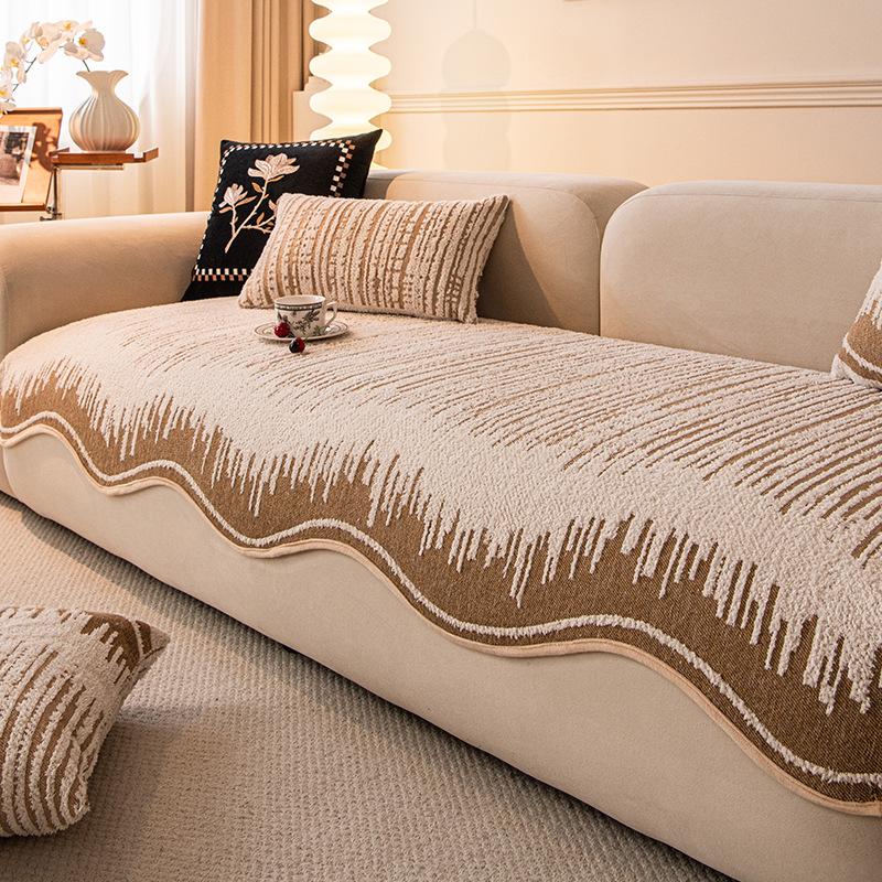 Special-Shaped Half-Sided Velvet Sofa Cushion, Winter New Non-Slip Seat Cushion, High-End Straight Row Sofa Cover Cross-Border