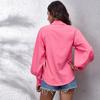 New Women Long Sleeve Blouse Button Down Collar Blouson Sleeve Shirt Solid Color Business Casual Tops Office Work Clothes Daily Wear Fashion S XL