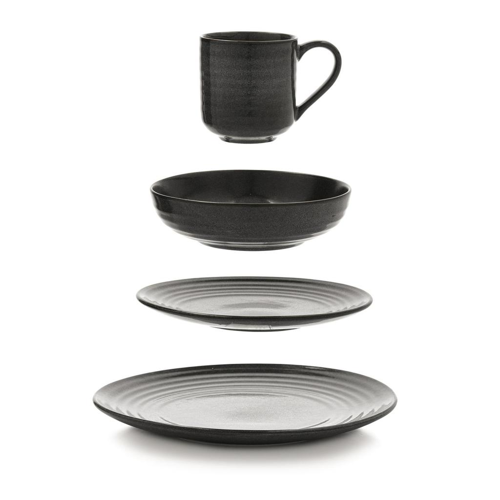Stoneware Dinner Plate , Dark , Round, Sandsten DUKA