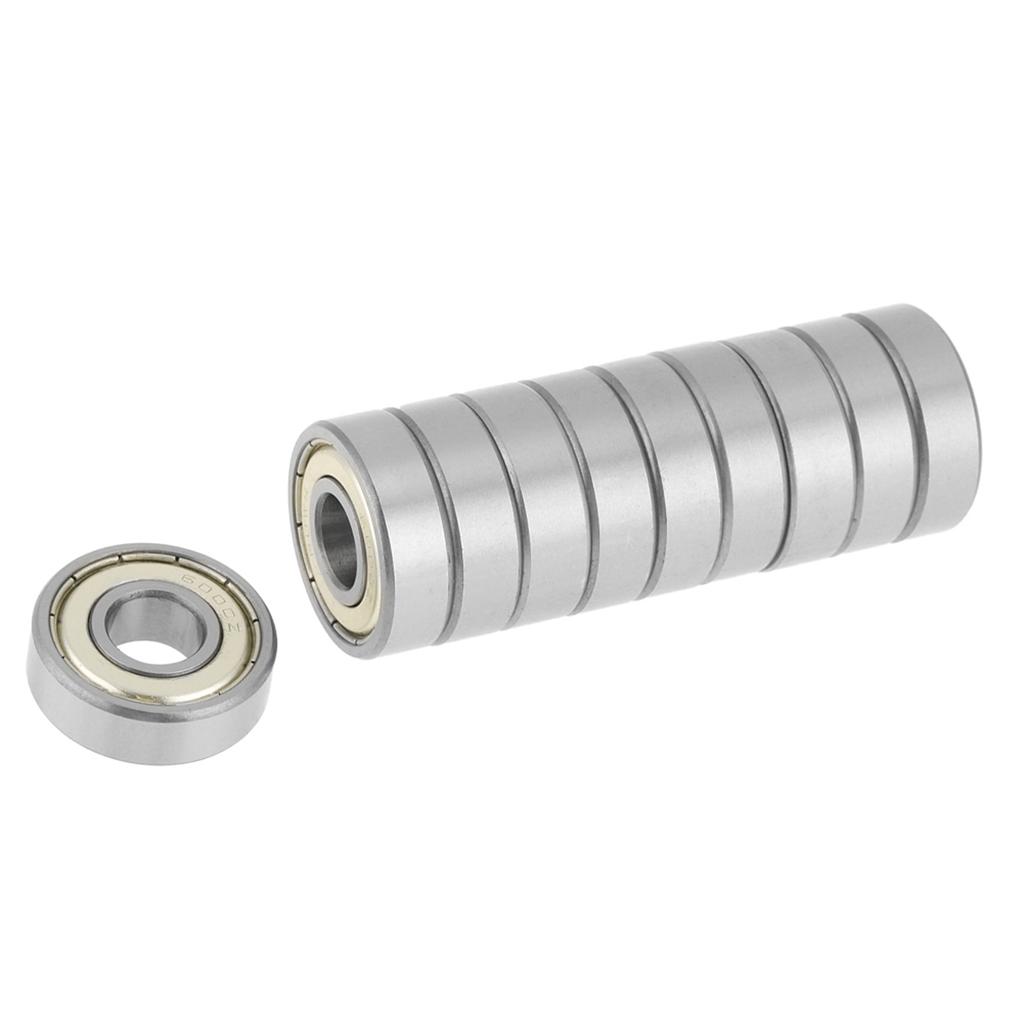 10Pcs 6000zz Metal Sealed Deep Groove Steel Ball Bearing 10x26x8mm