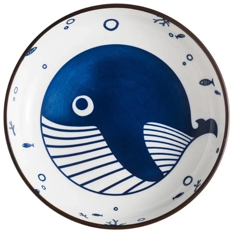 Creative Japanese Ceramic Plate Household Turnip Plate Deep Plates Shallow Plate Turnip Dish Restaurant Hotel Tableware Cooking