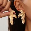 Vintage Metall Goldfarbe Blume Große Ohrringe Für Frauen Mode Floral Statement Ohrringe Schmuck Geschenk