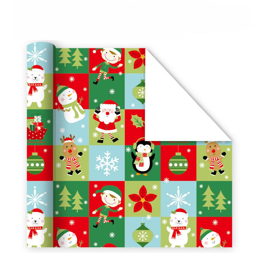 

50x70cm Christmas Gift Wrapping Paper Santa Claus Snowman Xmas Tree Pattern Flower Bouquet Packaging DIY Craft Decoration Paper