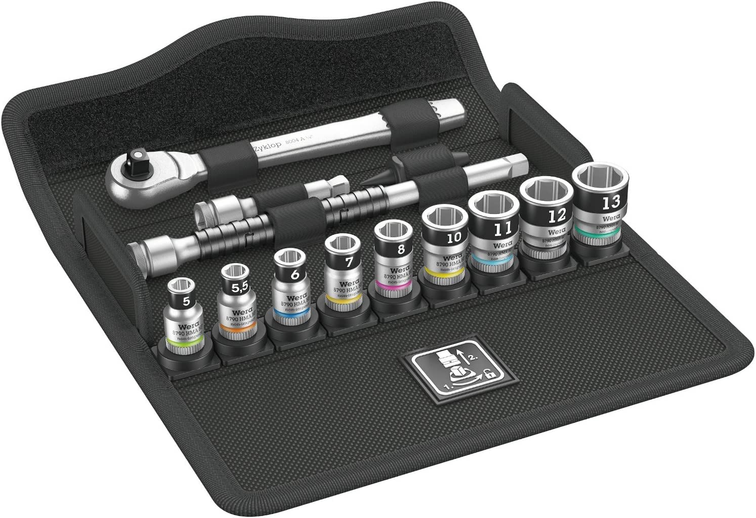 

Wera 05003756001 Zyklop Socket Set SA12 Black Metal Function 6mm Japanese Switch/Holding [Official Import] чёрный