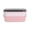 Lunch Box 2 Tier Stackable Container Folding Buckle Stainless Steel Insulated Lunch BoxCoral Pink