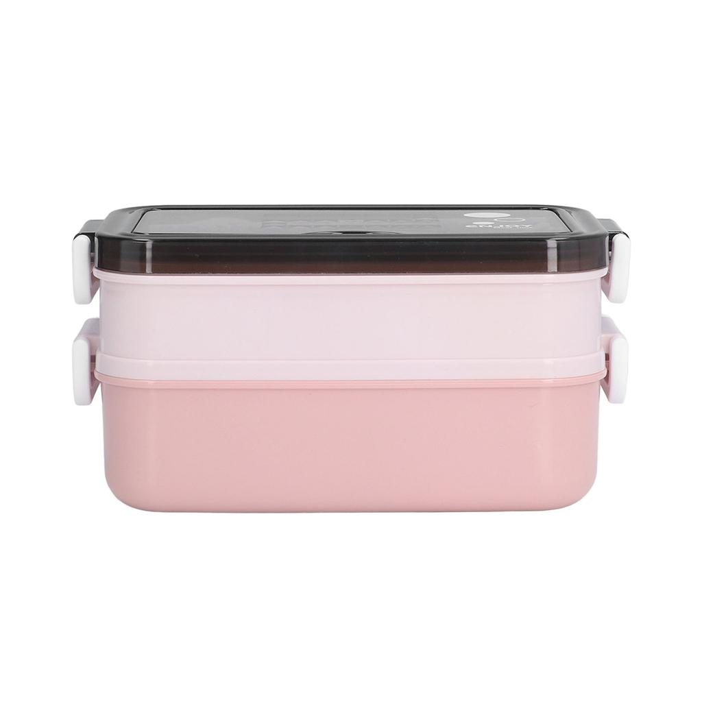 Lunch Box 2 Tier Stackable Container Folding Buckle Stainless Steel Insulated Lunch BoxCoral Pink