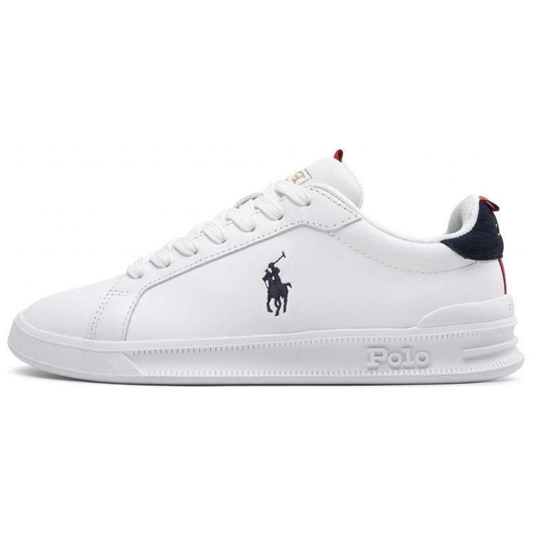 Polo Ralph Lauren Leather Lace-Up Fashion Sneakers Unisex Sneakers White 809860883003