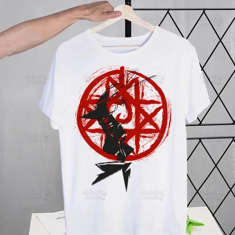 Fullmetal Alchemist Men's Tshirt Cute Printing Shirt Mens Fashion Anime Edward Elric T-Shirt For Men Casual Tops Short Sleeve