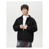 Mens Loose Turn Down Collar Raglan Sleeve Casual Short Jacket Outerwear