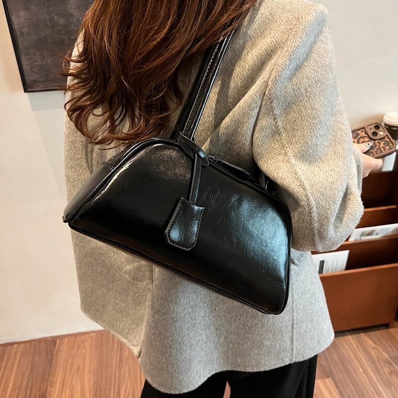 Ielgy Trendy Autumn Winter Shoulder Bag High-End Feel Portable Boston Bag