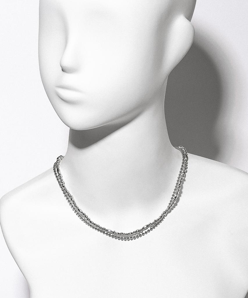 Armo Silver + Ball Chain Necklace