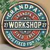 Vintage Metal Garage Sign Father Workshop Decor 20x20cm