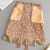 Fashion Canvas Half-length Apron Flower Wear-resistant Work Clothes Anti-fouling Household Cooking Half-waist Apron Kitchen