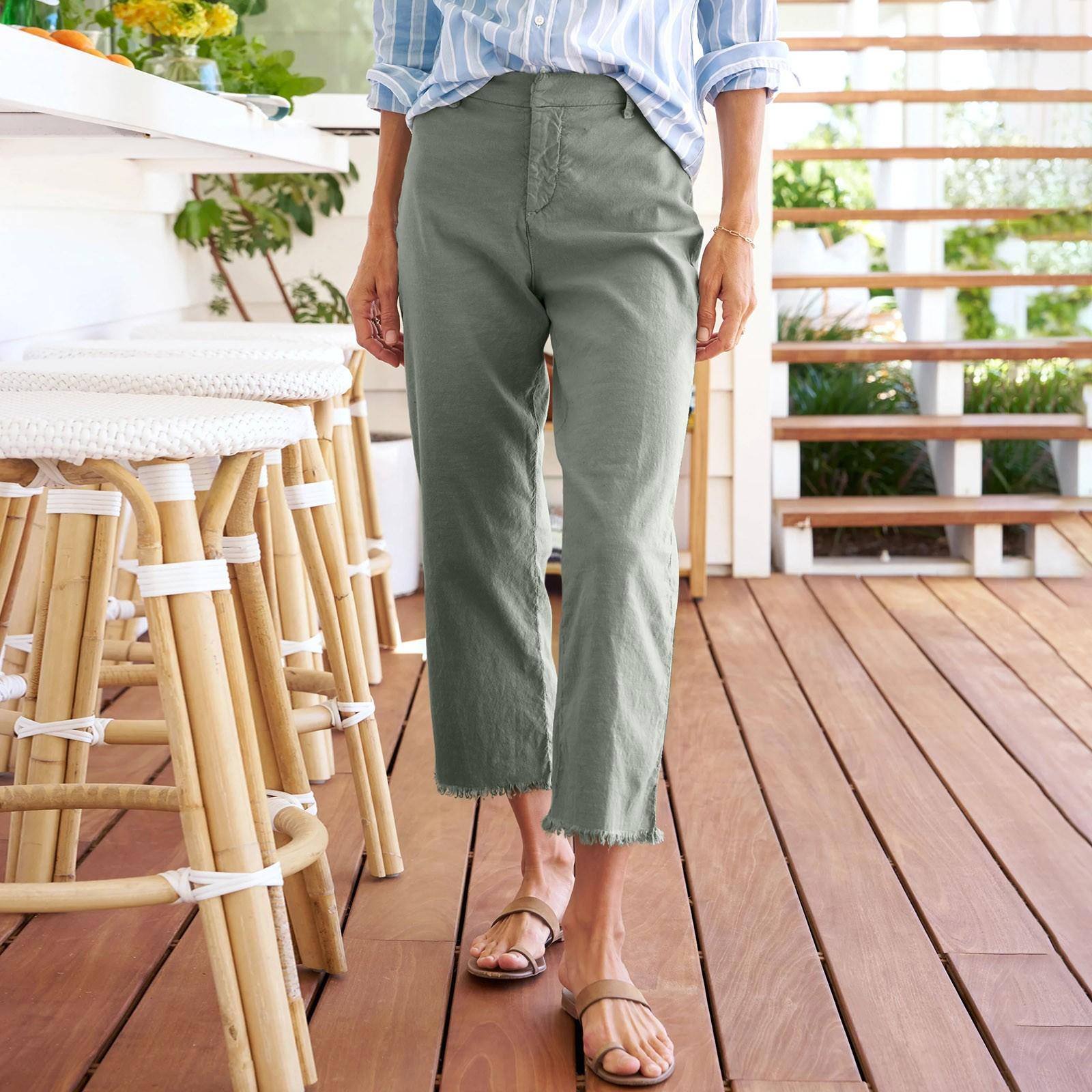 

Женские рабочие повседневные укороченные брюки с высокой талией, деловые повседневные зауженные брюки для бега с карманами XL