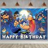 Dog M^n Backdrop Party Supplies Kids Birthday Decoration Banner Background