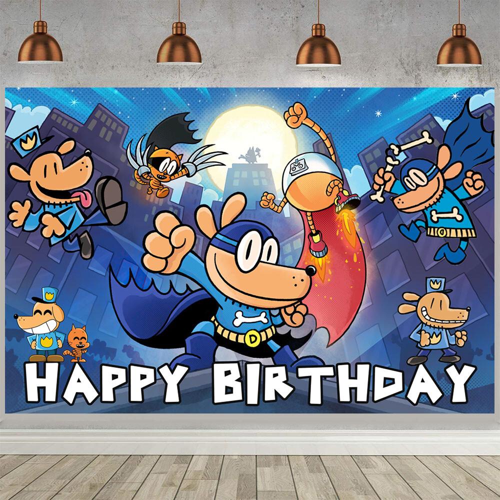Dog M^n Backdrop Party Supplies Kids Birthday Decoration Banner Background