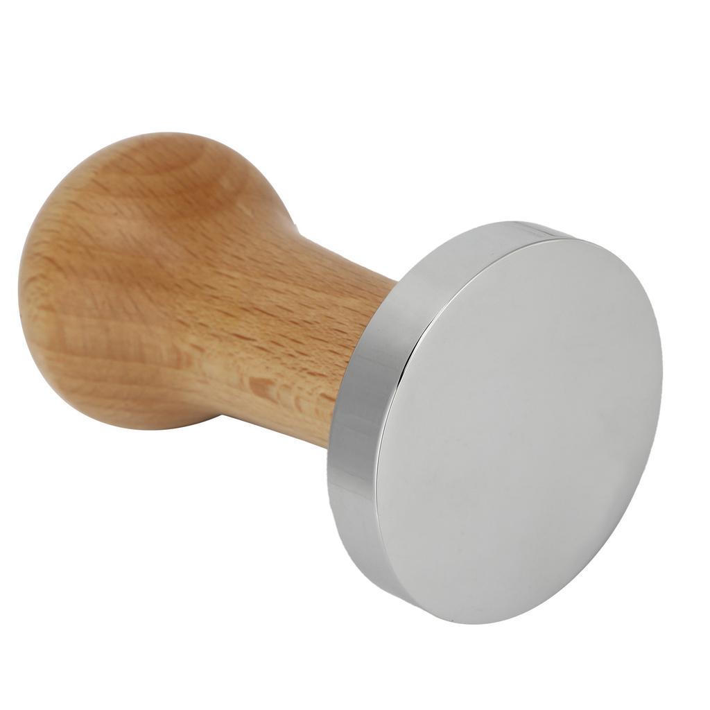 Professioneller Holz-Kaffee-Tamper Pulver-Presshammer Kaffeezubehör für Zuhause Büro 53mm Holzfarbe 53mm flache Basis