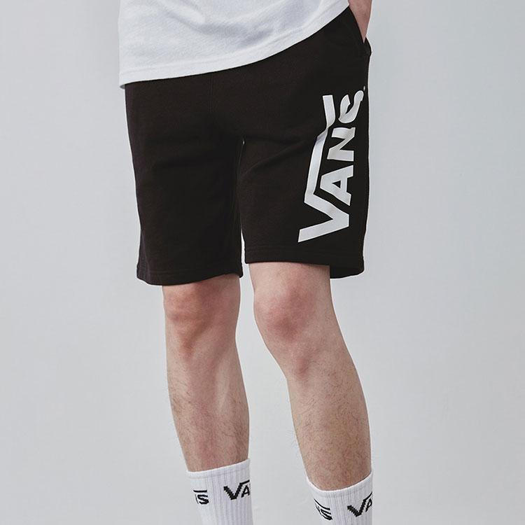 Vans Large Logo Print Knit Drawstring Shorts Men Shorts Black VN0A4RB4BLK