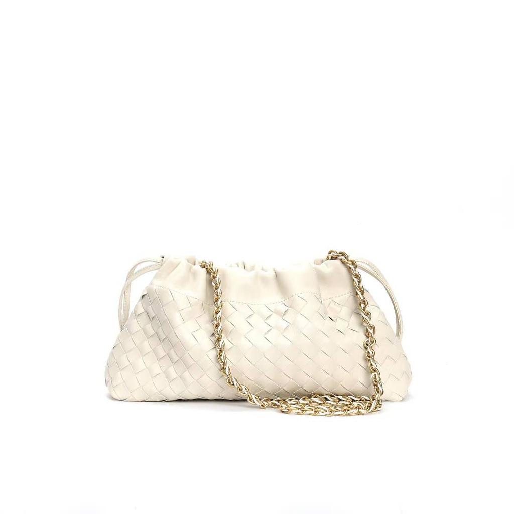 Neue gewebte Wolken-Tasche Müllbeutel Leder-Kordelzug Achseltasche Handgehaltene Kette Minimalistischer Stil Vielseitig Einzelne Schulter Damen-Tasche