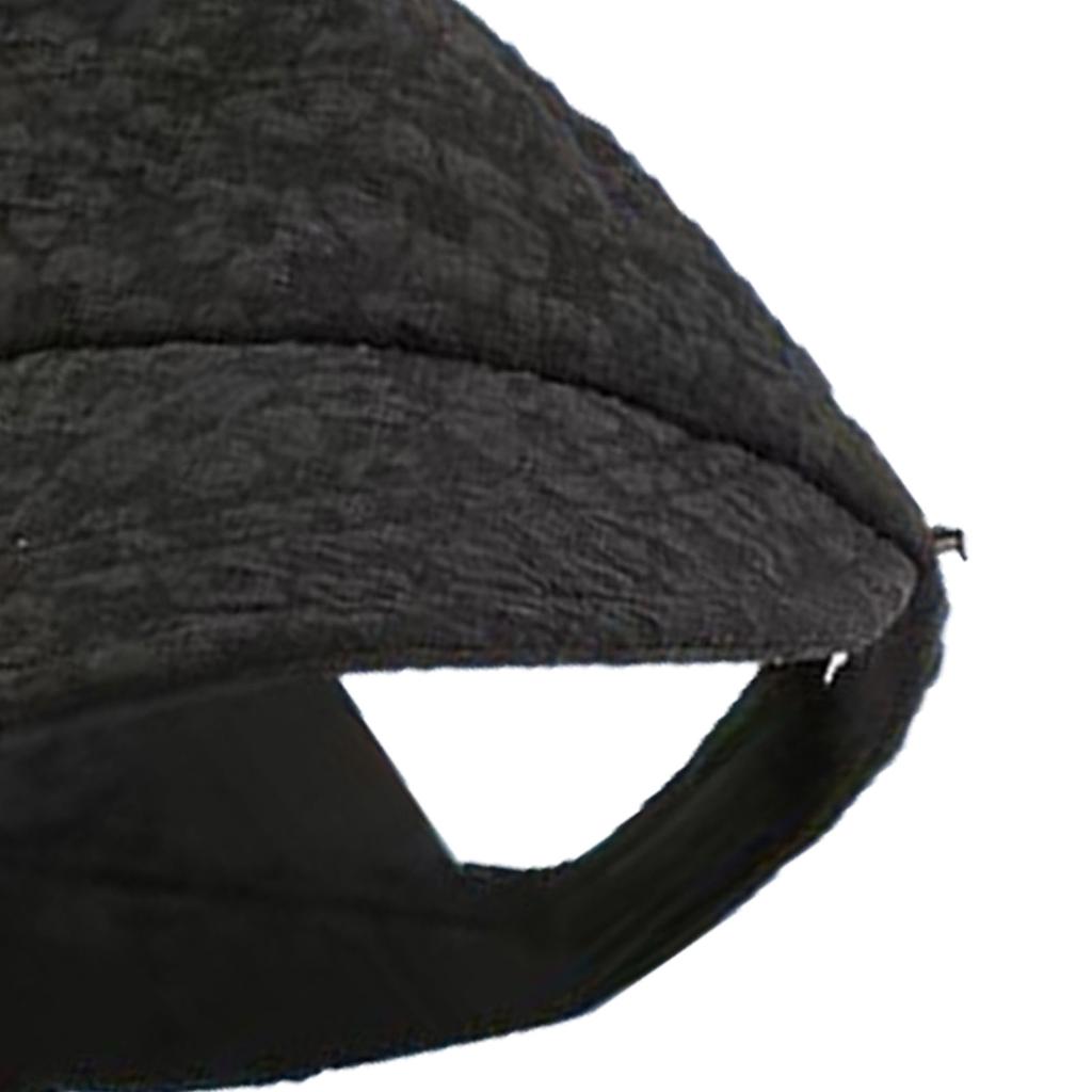 Women Sunshade Hat Half Empty Top Summer Sun Hat for Outdoor Hook and Loop Fastener Adjustment Black
