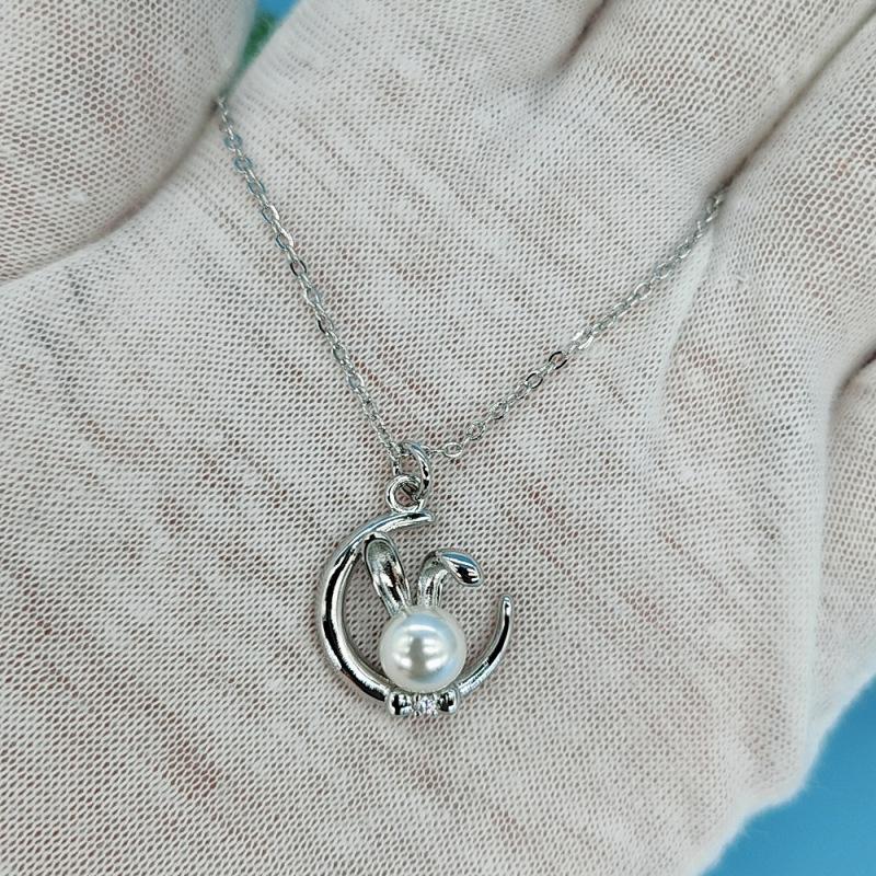 

Ожерелье «Счастливый жемчужный кролик Бэньминнянь» - Подвеска «Луна» Праздничный подарок платиновый