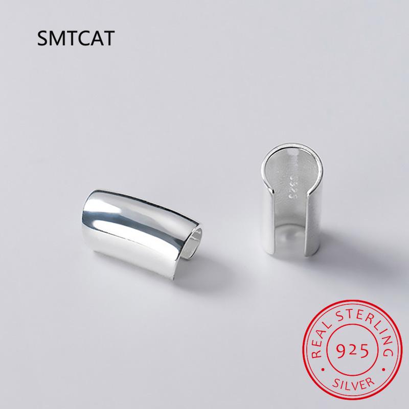 Real 925 Silver Smooth Surface Ear Cuff Clip on Earrings For Women Wedding Party Fine S925 Jewelry DA1794