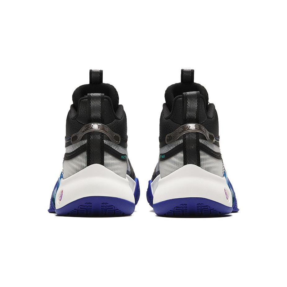 Anta Kids Comfortable Shock Absorbing Durable Mid-Top Basketball Shoes Kids Basketball Shoes Black Blue 312411109-10
