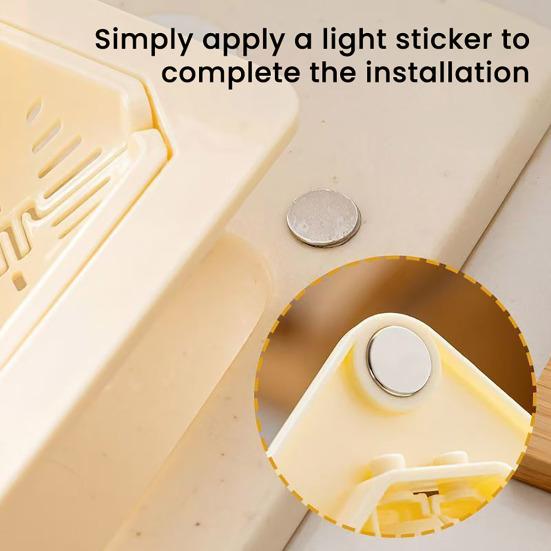 3Pcs Sink Corner Drain Baskets Magnetic Triangular Filter with Rotatable Drain Base Kitchen Sink Food Waste Catcher Drain Baskets