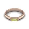 0.50 Ctw Baguette Peridot 925 Sterling Silver Rose Vermeil Solitaire Stackable Women Wedding Ring