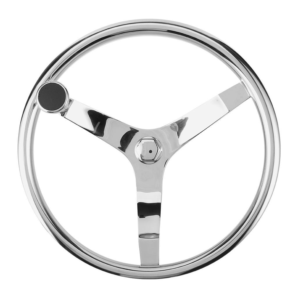 13‑1 2in 25 Degree Steering Wheel 3 Spoke with 5 8in Nut Knob Marine Boat Accessories