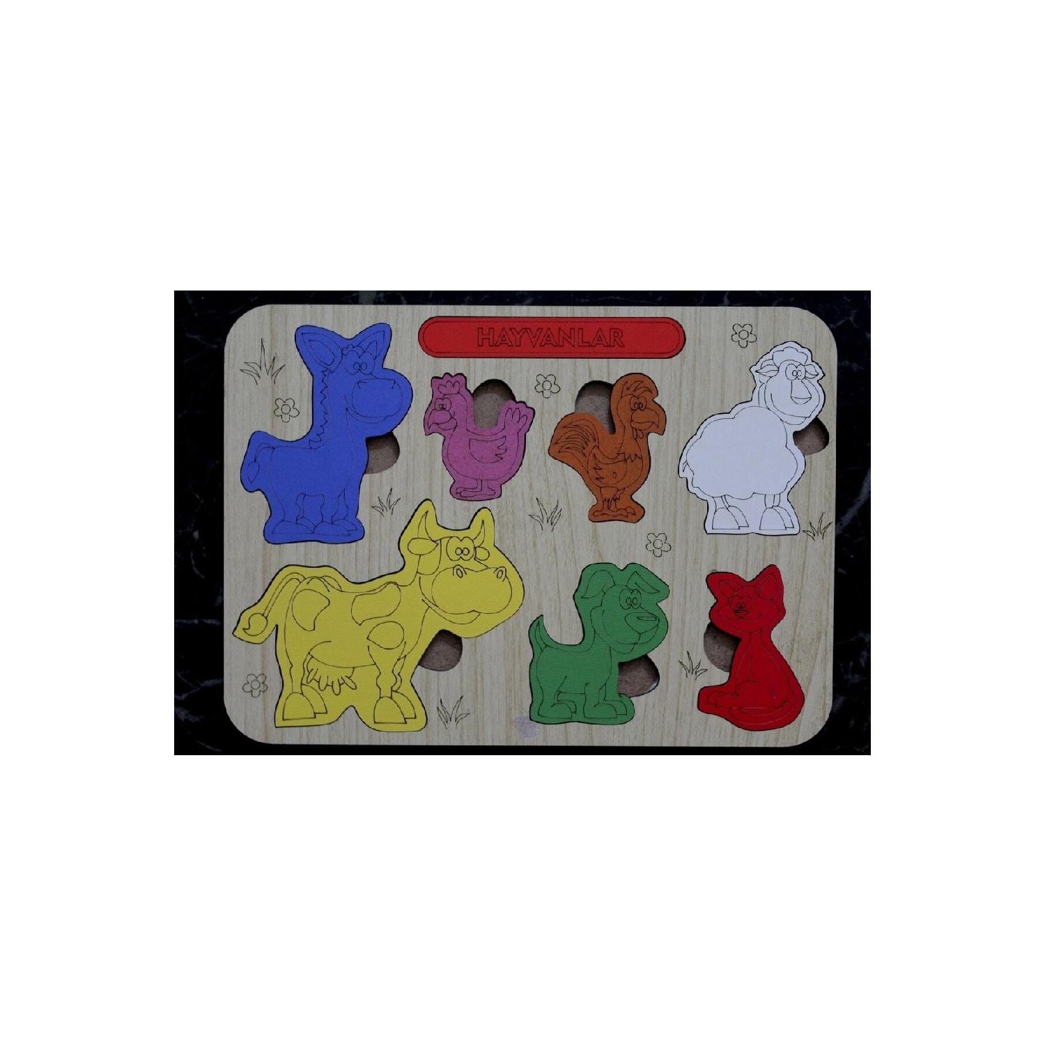 

Розвиваючі дерев яні тварини Монтессорі. Знайдіть блоки