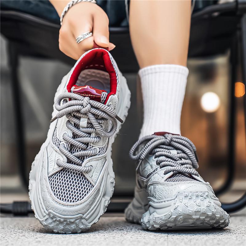 Dad Shoes Spring and Summer Mesh Breathable Shoes Men's Heightened Thick-soled Korean Version of Youth Sports and Leisure Trendy Men's Shoes