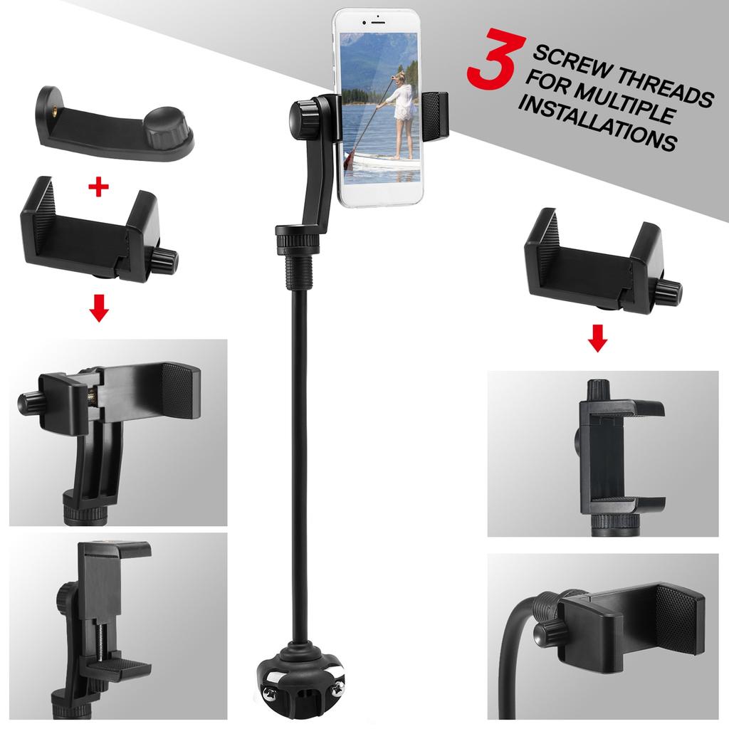 Kayak Phone Mount Universal Boat Bracket Canoe Camera Mount Holder with Flexible Long Arm