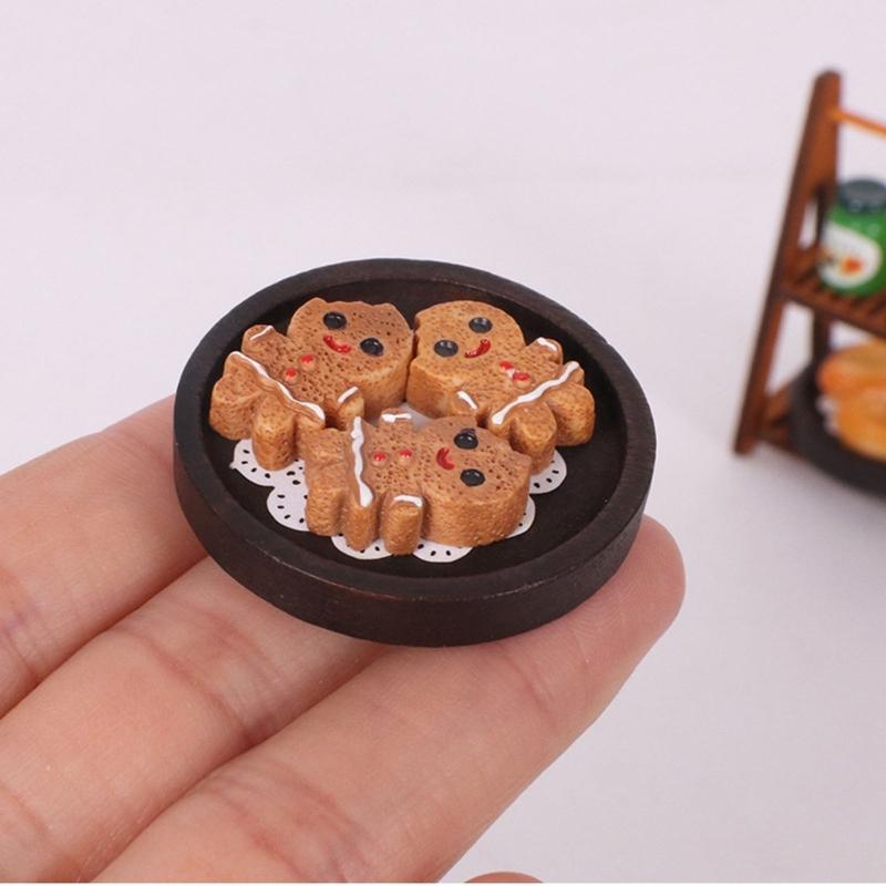 Realistic Dollhouses Candy Display Shelf Pastries Resin Structure Compatible With Miniature Furniture