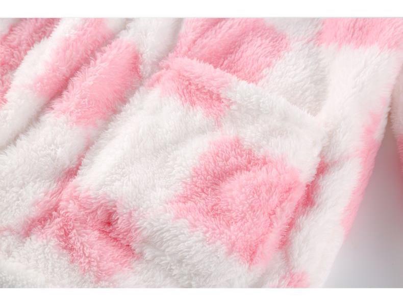 Mother-Daughter Flannel Pajama Set: Warm, Zippered, Cold-Resistant for Autumn & Winter