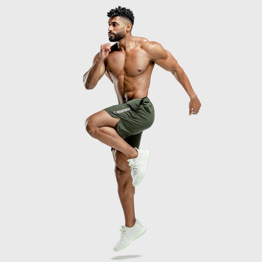 Men's Quick-Dry Sports Shorts for Fitness, Running, Training, Solid Color Beach Shorts